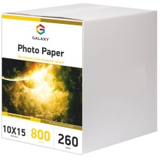 Фотопапір Galaxy 260 г/м2 RC Суперглянець 10x15 см Білий 800 шт