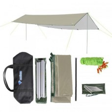 Тент туристичний із стійками Водонепроникний S Bluefield 3Х5 метра Світлий хакі (55-050465)