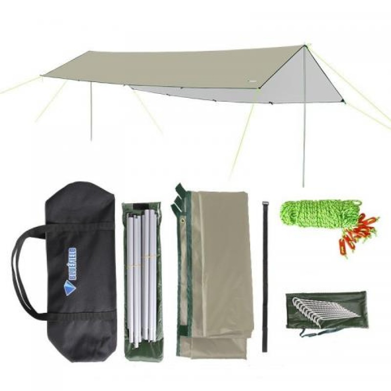Тент туристичний із стійками Водонепроникний S Bluefield 3Х5 метра Світлий хакі (55-050465)