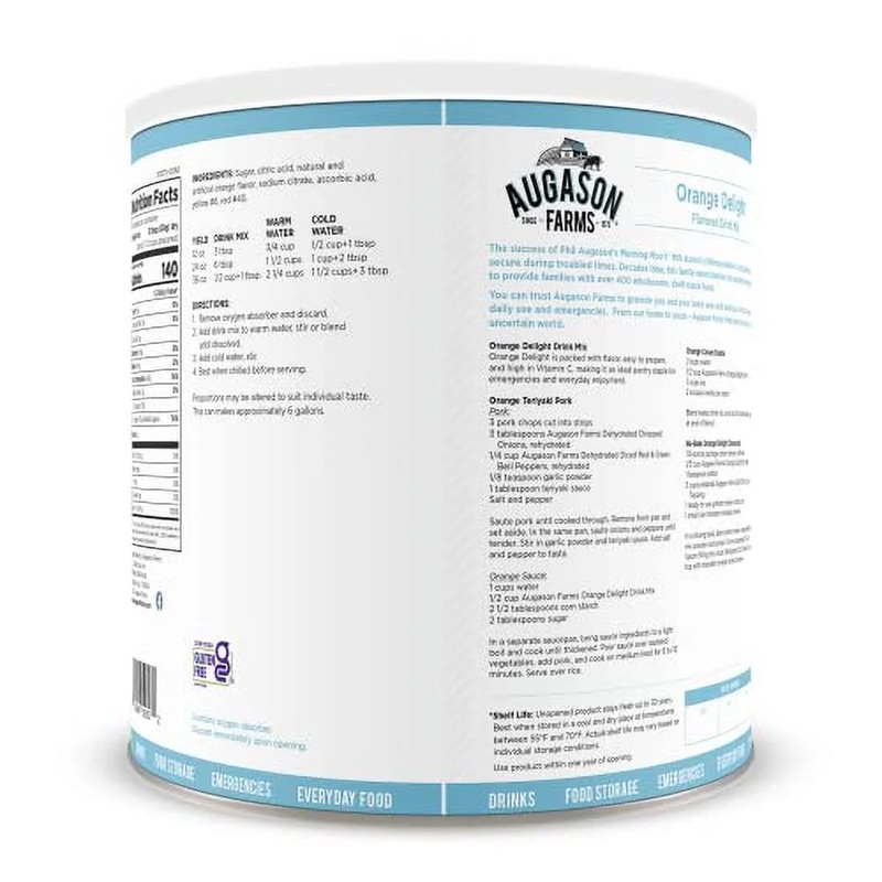 Апельсиновий напій сублімований з великим терміном придатності до 30 років Augason farms, 66 порції
