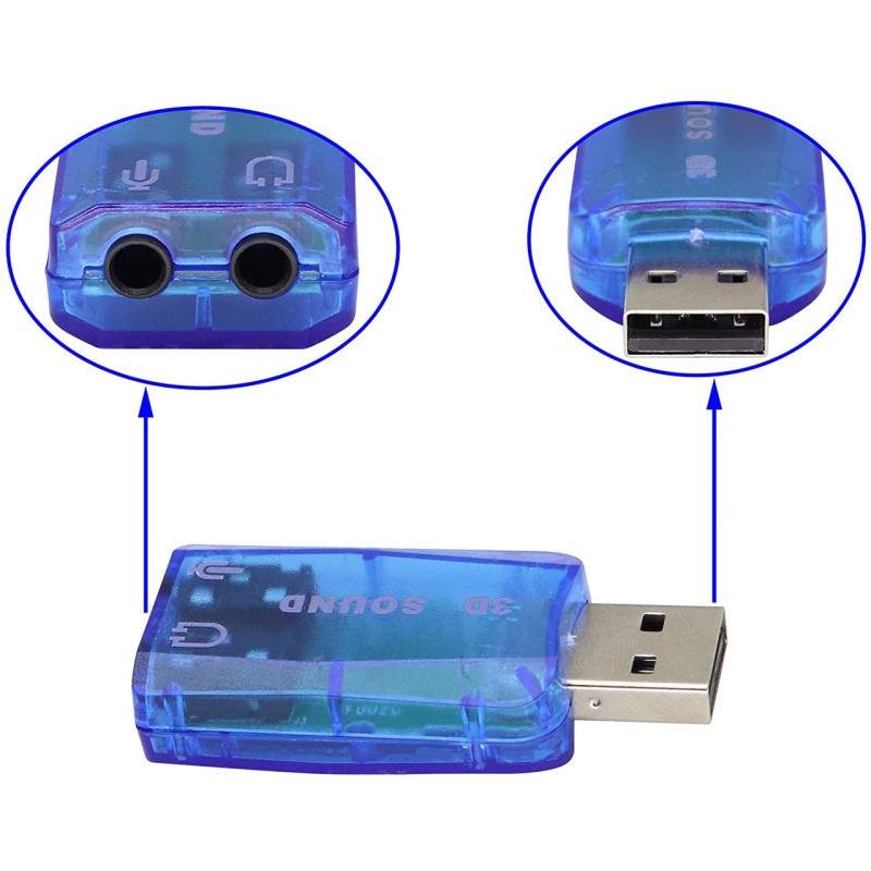 Звукова карта RIAS 3D Sound card зовнішня USB 5.1 Blue (3_01122)