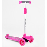 Самокат триколісне світло деки та коліс знімне кермо Best Scooter MAXI 60 кг Pink and grey (114442)