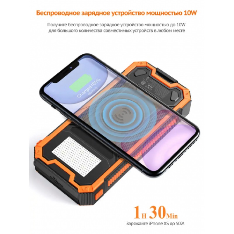 Зарядний пристрій на сонячних батареях iBattery YD-888KW 30000 mAh з ліхтариком (2431426714)