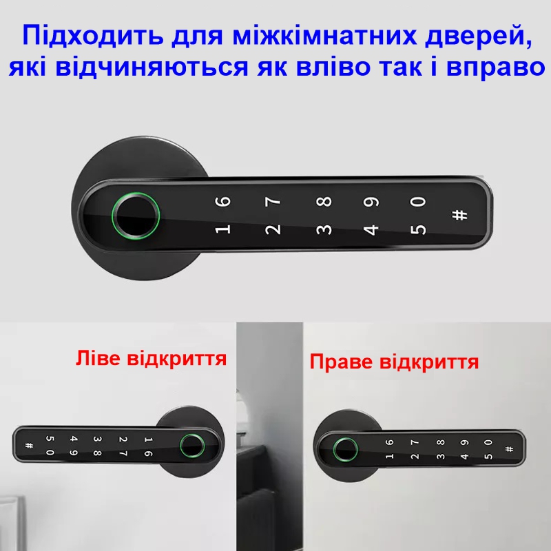 Біометричний розумний кодовий смарт замок на міжкімнатні двері Badodo Security 196