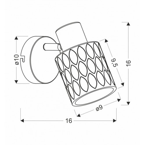 Спот Candellux Bill 9x16 см Чорний (91-27375) Спот Candellux Bill 9x16 см Чорний (91-27375)