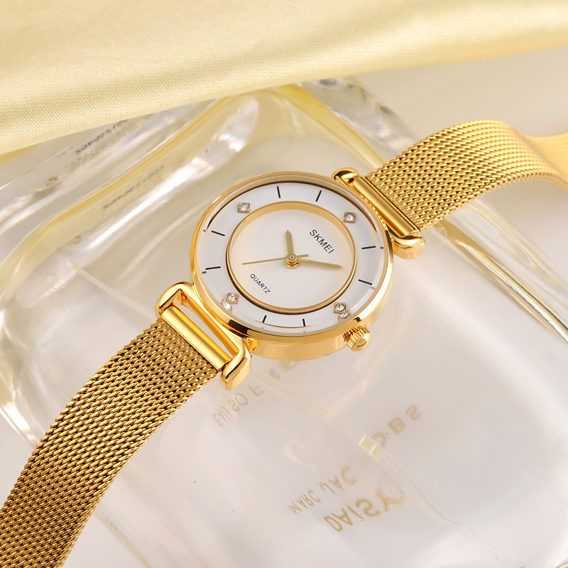 Жіночий класичний годинник Skmei 1330 Золотистий