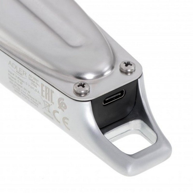 Машинка для стрижки на акумуляторі Adler AD 2831 з дисплеєм срібляста