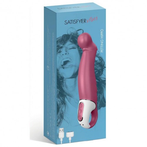 Потужний вібратор Satisfyer Vibes Petting Hippo з гнучким стовбуром, літій силікон, 12 режимів в інтернет супермаркеті PbayMarket!