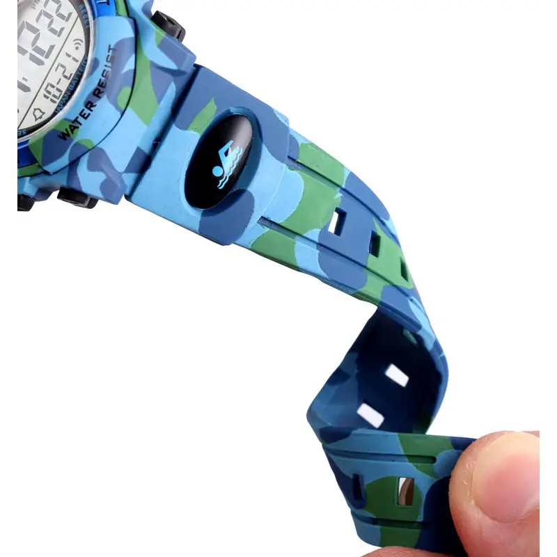 Дитячий спортивний годинник Skmei 1547 Kids Світло-синій камуфляж