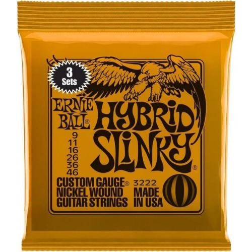 Струни для електрогітари 3 Sets Ernie Ball 3222 Hybrid Slinky Nickel Wound 9/46 Струни для електрогітари 3 Sets Ernie Ball 3222 Hybrid Slinky Nickel Wound 9/46