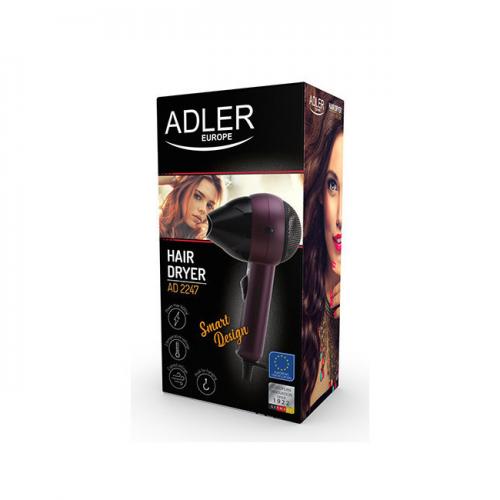 Фен Adler AD 2247 1400W дорожній з насадкою концентратором 330 г Бузковий Фен Adler AD 2247 1400W дорожній з насадкою концентратором 330 г Бузковий