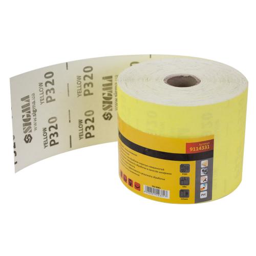 Шліфувальний папір рулон 115мм×50м P320 SIGMA (9114331) Шліфувальний папір рулон 115мм×50м P320 SIGMA (9114331)