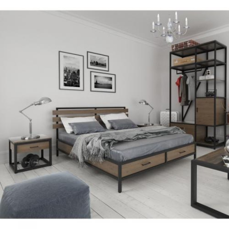 Приліжковий столик у стилі Loft NS-1491 480x500x500 мм Черный