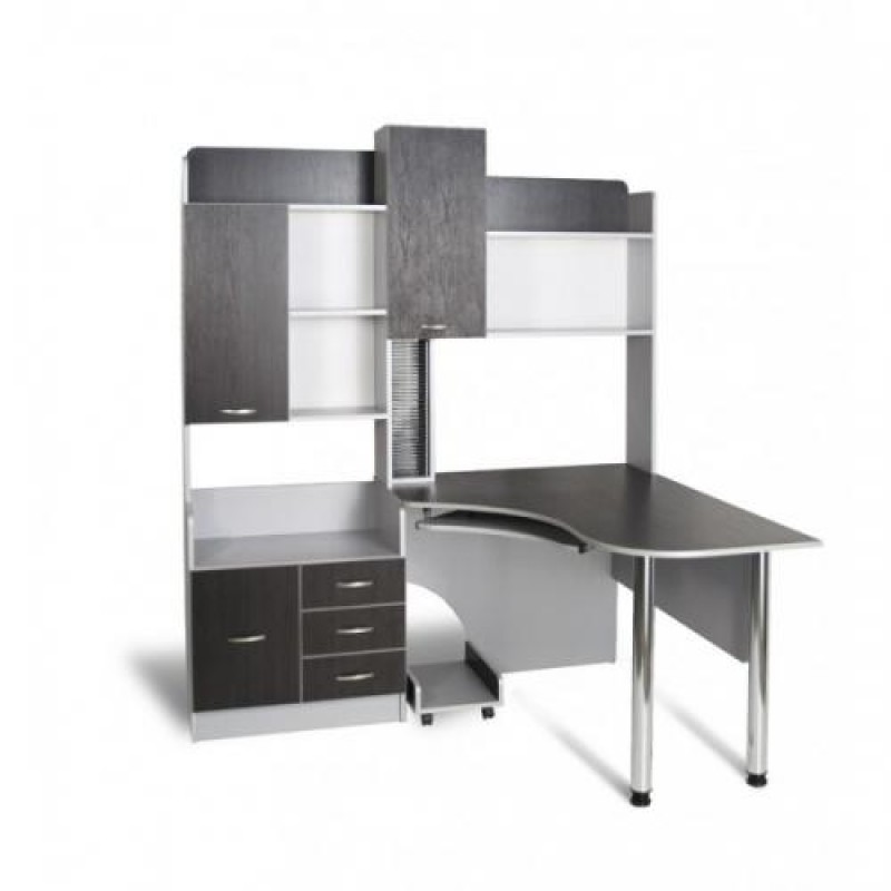 Комп'ютерний стіл кутовий Тиса СК-10 Алюміній-Венге магія