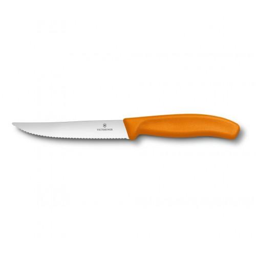 Кухонний ніж Victorinox SwissClassic Gourmet для стейку та піци 120 мм Помаранчевий (6.7936.12L9) Кухонний ніж Victorinox SwissClassic Gourmet для стейку та піци 120 мм Помаранчевий (6.7936.12L9)