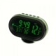Годинник термометр вольтметр автомобільний VST 7009V Чорний із зеленим (008099)