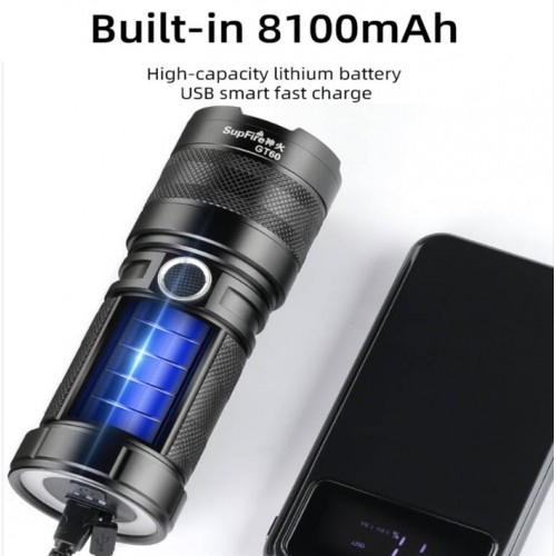 Ліхтар ручний акумуляторний двусторонній SuperFire GT60 2600 Lumen IP34 Black Ліхтар ручний акумуляторний двусторонній SuperFire GT60 2600 Lumen IP34 Black