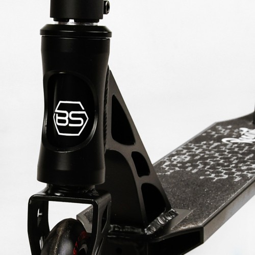 Самокат трюковий пеги алюмінієвий диск та дека колеса Best Scooter Reactor HIC-система PU Black and red (112772)