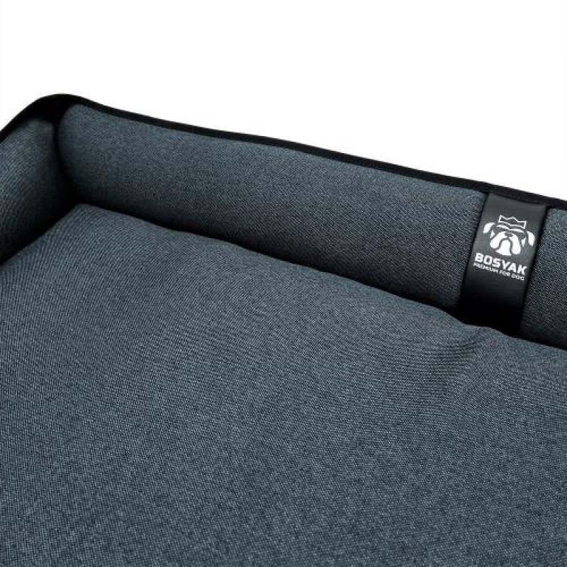 Лежак ліжко для собак всіх порід EGO Bosyak Рогожка 2XL 115x95 Сірий (спальне місце для великих собак)