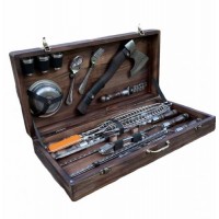 Набір шампурів Gorillas BBQ ЗУБР у дерев'яній коробці Набір шампурів Gorillas BBQ ЗУБР у дерев'яній коробці