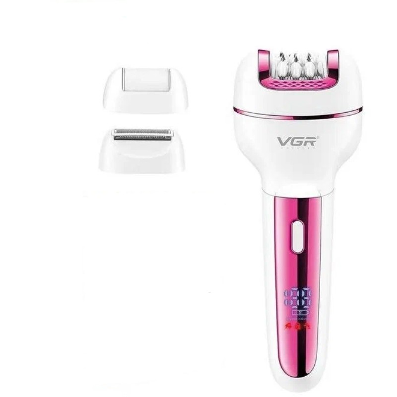 Жіночий епілятор з насадками VGR V-732 3в1 Рожевий (1985500939)