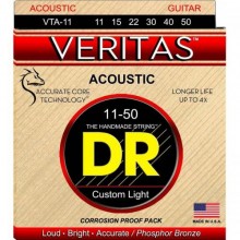Струни для акустичної гітари DR VTA-11 Veritas Phosphor Bronze Acoustic Guitar Strings Custom Light 11/50