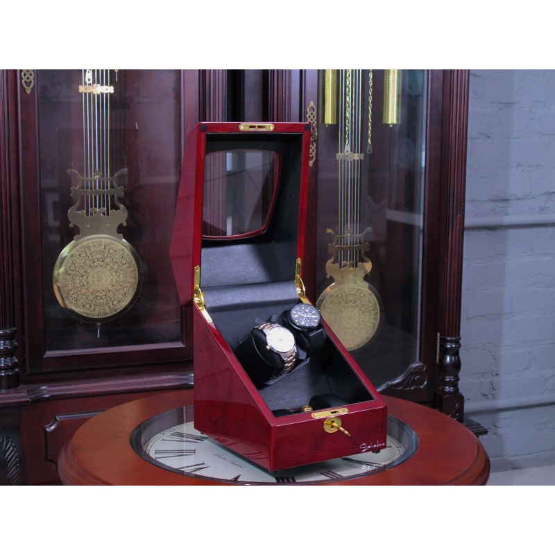 Шкатулка Salvadore для підзаводу 2 годинників 098/TP/2/DF 1x2 Бордовий