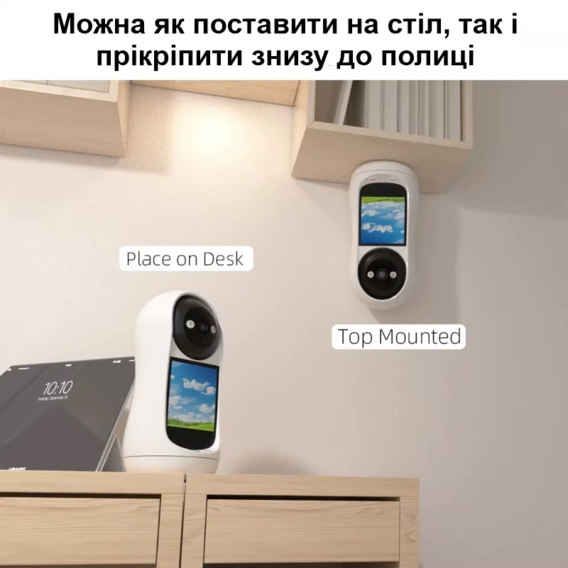 Поворотна wifi камера з екраном - відеофон із охоронними функціями Nectronix V5, ICSee app