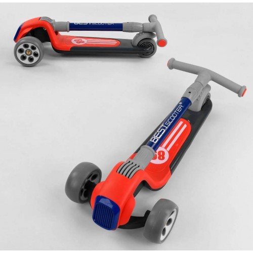 Самокат триколісний Best Scooter складане алюмінієве кермо, 3 колеса PU зі світлом Red/Black (102026) Самокат триколісний Best Scooter складане алюмінієве кермо, 3 колеса PU зі світлом Red/Black (102026)