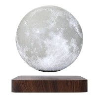 Настільний левітуючий нічник Night Light Magic Moon Magnetic Місяць на дерев'яній підставці (NLMMM36)