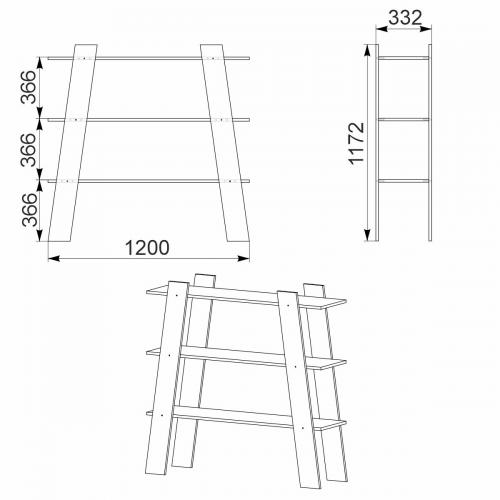 Настінна полиця Компанит П-28 Горіх екко (120х33,2х117,2 см) Настінна полиця Компанит П-28 Горіх екко (120х33,2х117,2 см)
