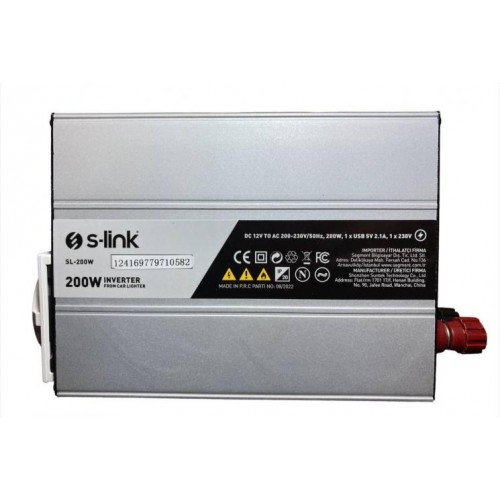 Перетворювач автомобільного струму S-link 12 220W 200W інвертор для котла чиста синусоїда (1756375660) в інтернет супермаркеті PbayMarket!