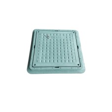 Люк каналізаційний квадратний 740*740 мм садовий з замком зелений Воюс