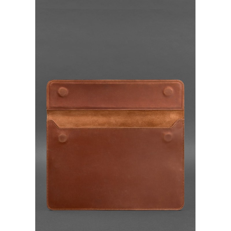 Шкіряний чохол-конверт на магнітах для MacBook 14 Світло-коричневий Crazy Horse BlankNote