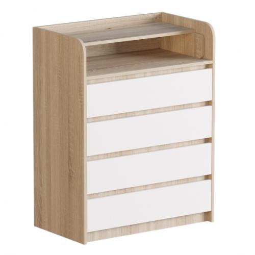 Комод пеленальний Еверест Мікс Телескопи 80х45х101 см Сонома + Білий