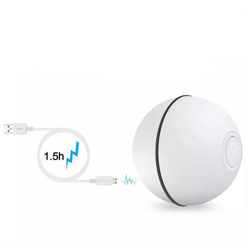 Іграшка для кішки Sundy USB smart м'яч-кулька з хаотичним рухом і червоною точкою, що випромінюється, Білий (301) Іграшка для кішки Sundy USB smart м'яч-кулька з хаотичним рухом і червоною точкою, що випромінюється, Білий (301)