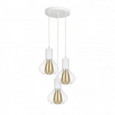 Світильник лофт підвісний на круглій основі MSK Electric Lotus білий NL 1415-3R W