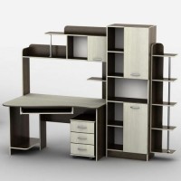 Стіл комп'ютерний Тиса Мебель Тиса-29 Молочний Венге 1810x900x2240 мм Стіл комп'ютерний Тиса Мебель Тиса-29 Молочний Венге 1810x900x2240 мм