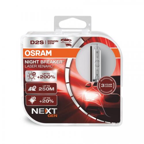 Комплект ксенонових ламп Osram 66240XNN-HCB Night Breaker Laser +200% D2S 85V 35W P32d-2 XENARC