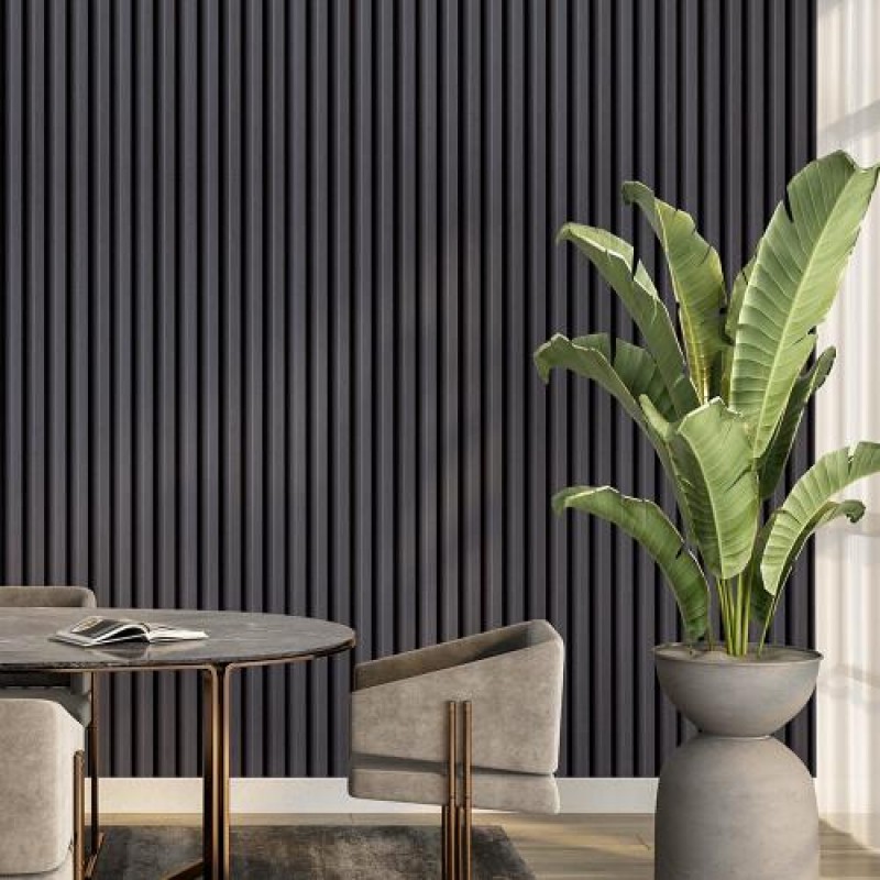 Декоративна стінова рейка Sticker Wall WPC Чорний 160x3000x23 мм (SW-00001861)