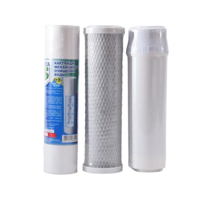 Комплект картриджів для потрійних фільтрів Роса 610 тріо з шунгітом