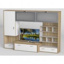 Стінка в вітальню Тиса Мебель Вітальня-105 Сонома Білий 1550x450x2380 мм