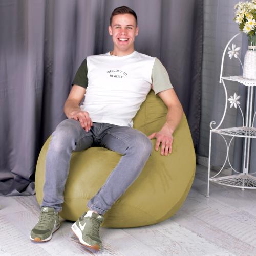 Крісло Мішок Груша Замша 150х100 Студія Комфорту Великий зелений Крісло Мішок Груша Замша 150х100 Студія Комфорту Великий зелений