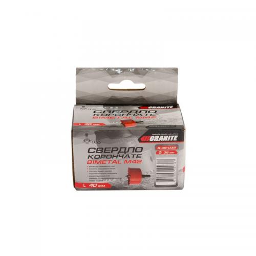 Свердло корончате GRANITE біметалічний HSS M42 38 мм 6-09-038 Свердло корончате GRANITE біметалічний HSS M42 38 мм 6-09-038