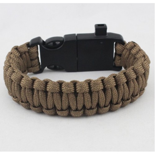 Браслет IP Paracord Flint-Fire + compass brown