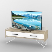 Тумба під телевізор Тиса Мебель ТВ-315 Дуб сонома Білий 60x44x140 см