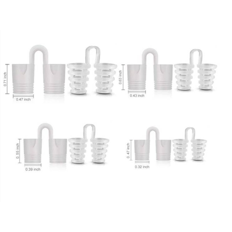 Антихропіння кліпса від хропіння в ніс - носовий розширювач від хропіння - набір з 8 шт (циліндри + спіралі) у футлярі