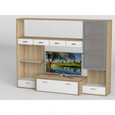 Стінка в вітальню Тиса Мебель Вітальня-112 Сонома Білий 1630x450x2330 мм