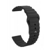 Ремінець BeWatch 20мм силіконовий для годинника універсальний Wave Чорний (1010701)