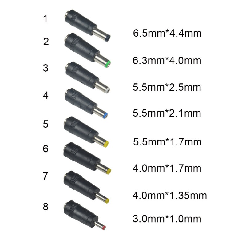 Блок живлення універсальний регульований 3-24В 2А 5.5x2.5 мм з перехідниками 9шт Чорний (3-24В2А) Foxsur